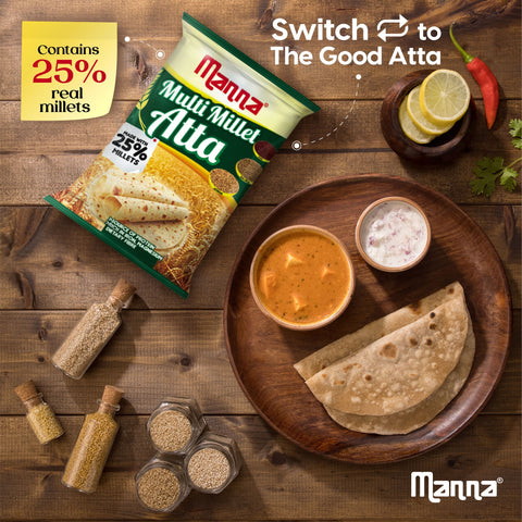 Multi Millet Atta - 25% millets I Diabetic friendly I Low GI I High protein & Fiber - 5kg