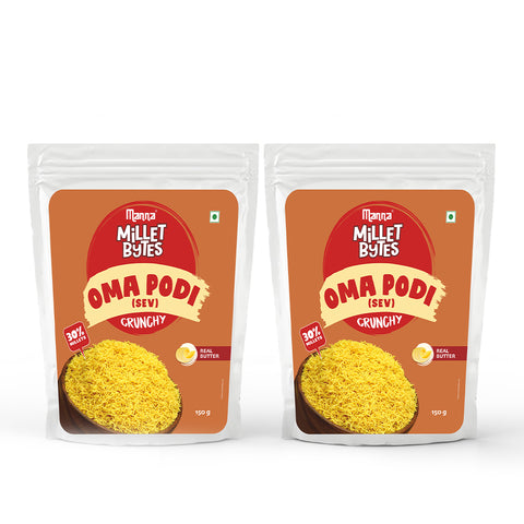 Millet Bytes - Oma Podi | Snacks | Pack of 2 | 300grams