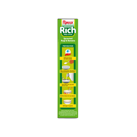 Banana Rich 200g - Baby Food (6+Months) Sprouted Ragi & banana - 100% Natural Health Mix
