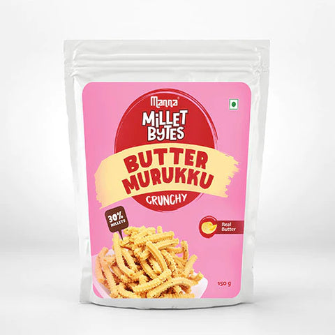 Millet Bytes- Butter Murukku | Snacks | Pack of 2- 300g