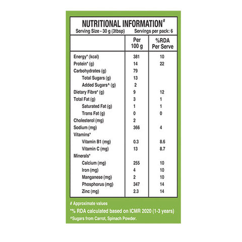 Instant Health Mix-Multigrain Baby Food | Spinach, Carrot, Daal with milk | 200g