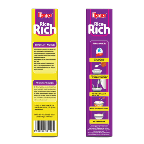 Rice Rich 200g - Baby Food (6+Months) Sprouted Ragi & Rice - 100% Natural Health Mix