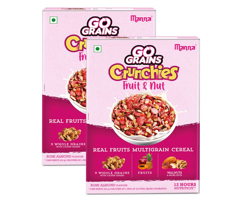 Real fruits Multigrain Cereal for kids - Real Nuts I Rose almond flavor - Pack of 2 - 600g