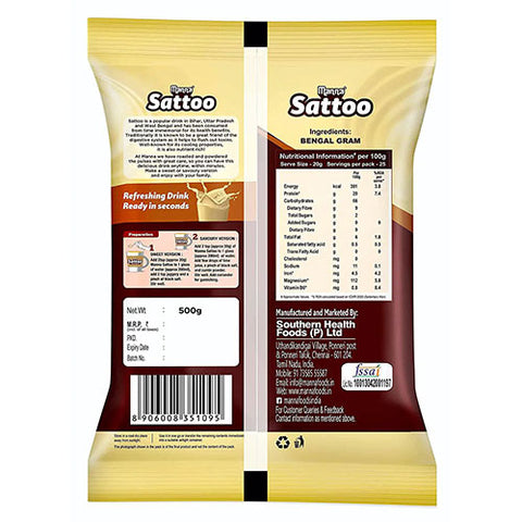 Sattoo - 100% Natural - Rich in protein, vitamins, dietary fibre and iron - 500g