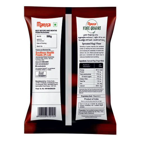 Sprouted Ragi Flour - 100% Natural - Pure, Selected & Specially Processed -1k