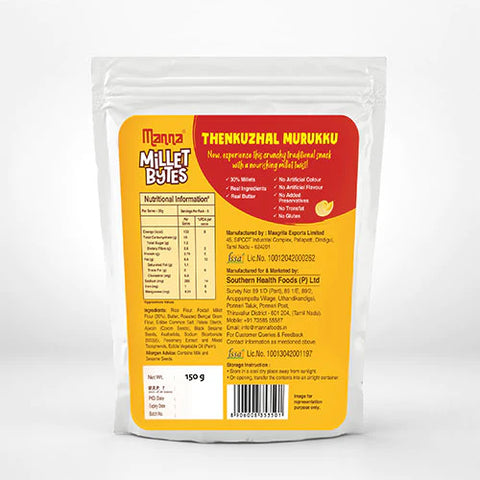 Millet Bytes- Thenkuzhal Murukku | Pack of 2 - 300g