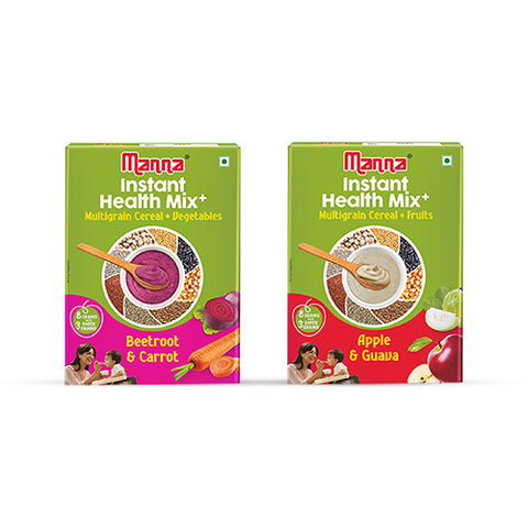 Instant Health Mix- Combo | Beetroot, Carrot & Apple, Guava | multigrain Baby Food- 400g