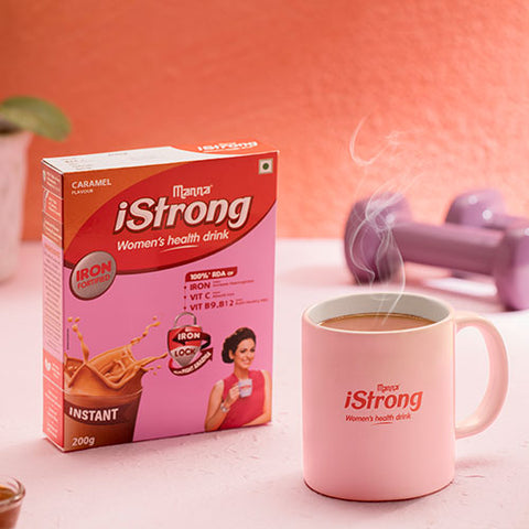 iStrong Women drink - Clinically Proven to Tackle Anemia in 90 Days.Caramel 200g