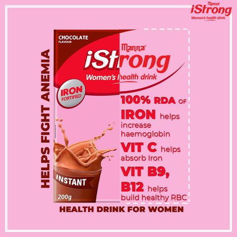 iStrong Women drink -  Clinically Proven to Tackle Anemia in 90 Days - Caramel Flavour 200g