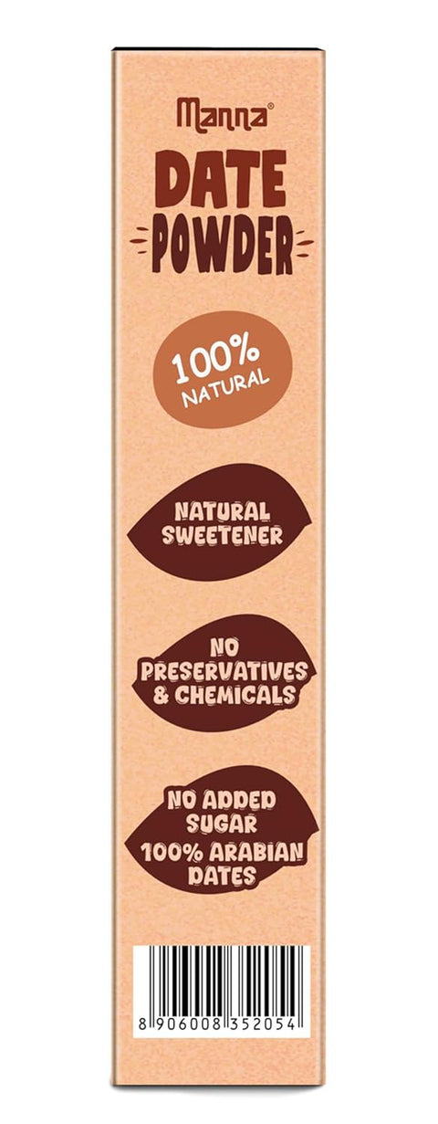 Manna Date Powder Natural Sweetner for Kids | 100% Arabian Dates | No Added Sugar, Preservatives or Chemicals
