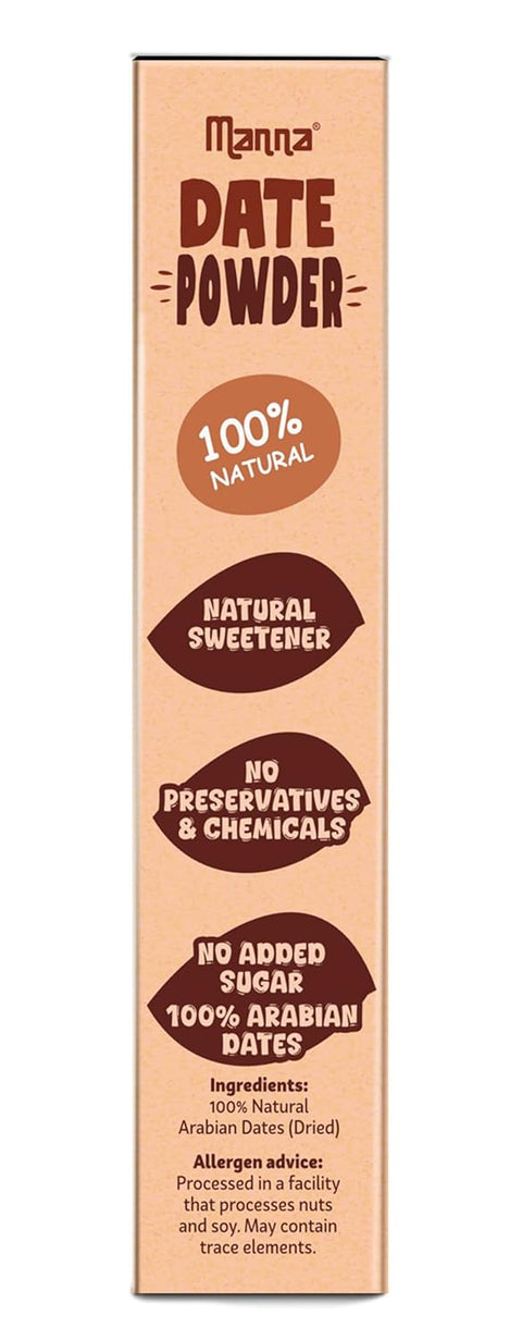 Manna Date Powder Natural Sweetner for Kids | 100% Arabian Dates | No Added Sugar, Preservatives or Chemicals