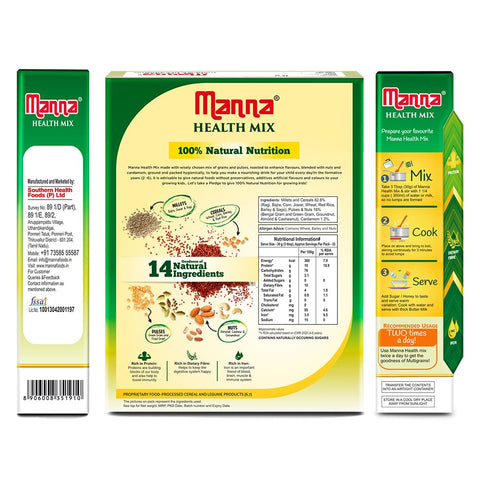 Manna Health Mix and Manna Date Powder Combo Pack | All Natural Kids Nutrition Drink + All Natural Sweetner For Kids