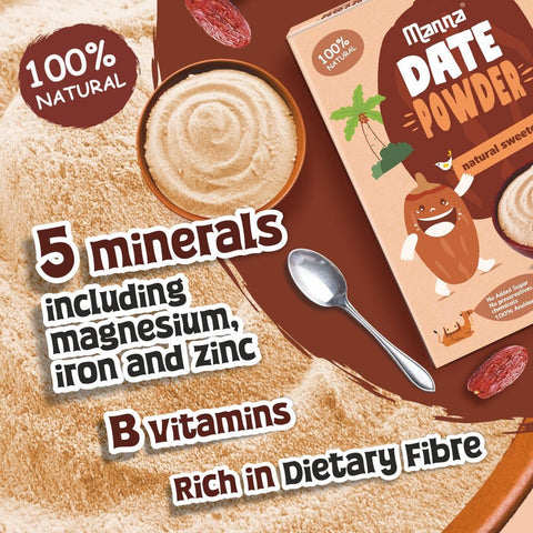 Manna Health Mix and Manna Date Powder Combo Pack | All Natural Kids Nutrition Drink + All Natural Sweetner For Kids