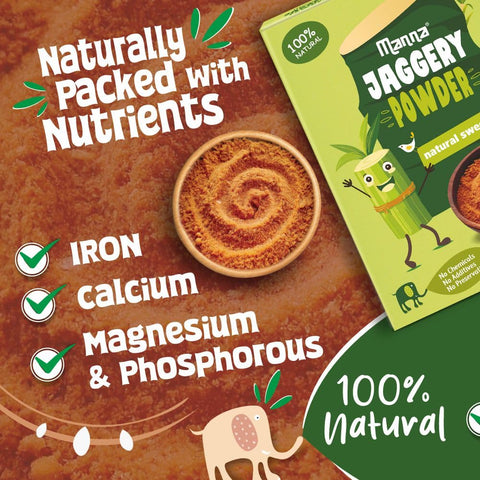 Manna Health Mix 600g and Manna Jaggery Powder 350g Combo Pack | 100% Natural, Zero Added Sugar, No Preservatives, No Chemicals