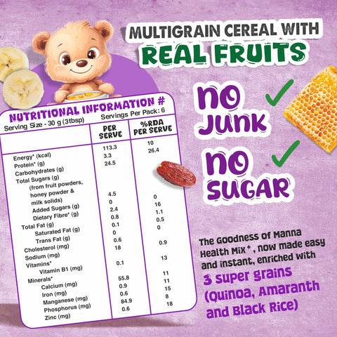 Health Mix Instant Baby Cereal Banana Date Powder and Honey 200g