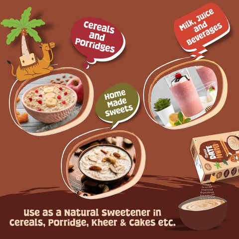 Manna Date Powder Natural Sweetner for Kids | 100% Arabian Dates | No Added Sugar, Preservatives or Chemicals