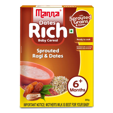 Baby Cereal Sprouted Ragi and Date powder 6 months+ 200g