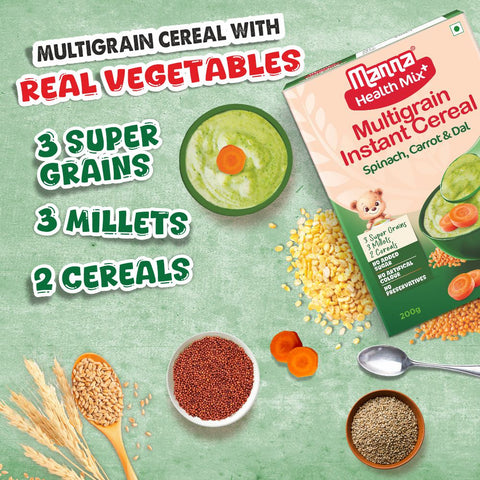 Health Mix Instant Baby Cereal Spinach, Carrot and Dal 200g