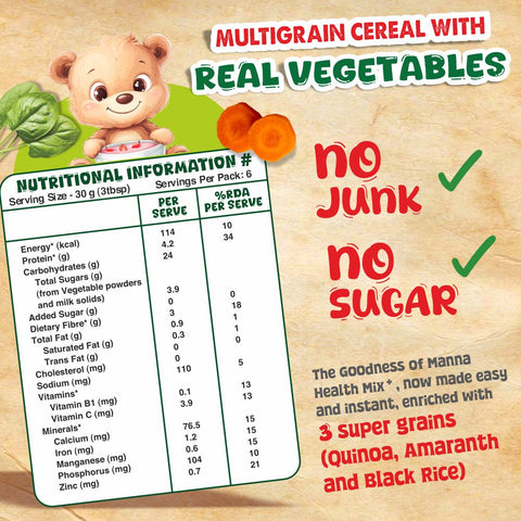Health Mix Instant Baby Cereal Spinach, Carrot and Dal 200g
