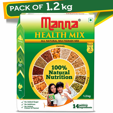 Manna Health Mix - 1.2kg | Multigrain Health Drink |100% Natural Nutrition | Sathu Maavu | Porridge Mix