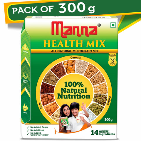 Manna Health Mix - 300g | Multigrain Health Drink |100% Natural Nutrition | Sathu Maavu | Porridge Mix