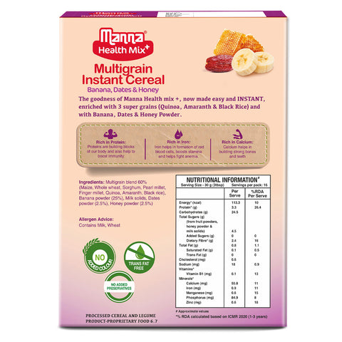 Health Mix Instant Baby Cereal Banana Date Powder and Honey 200g