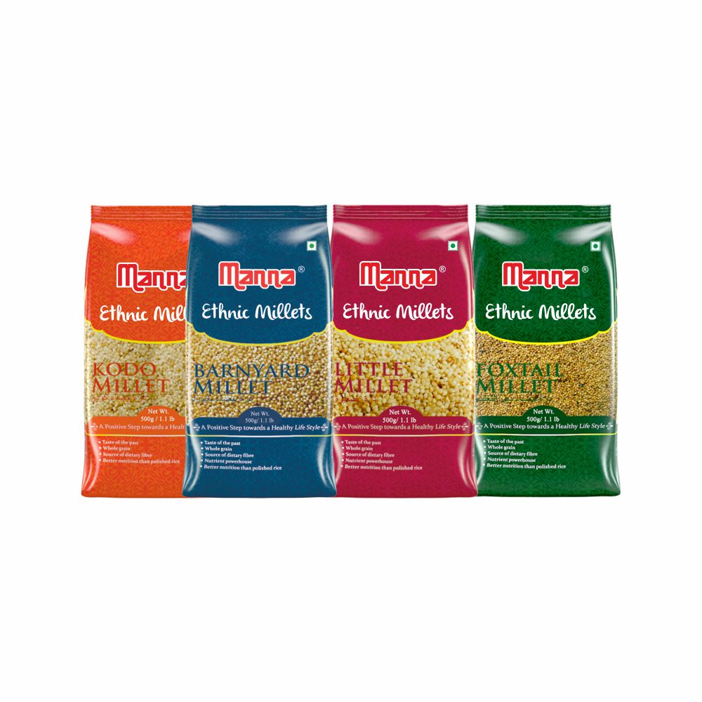 Millets Combo Pack of 4 (2.1Kgs) – Manna Foods