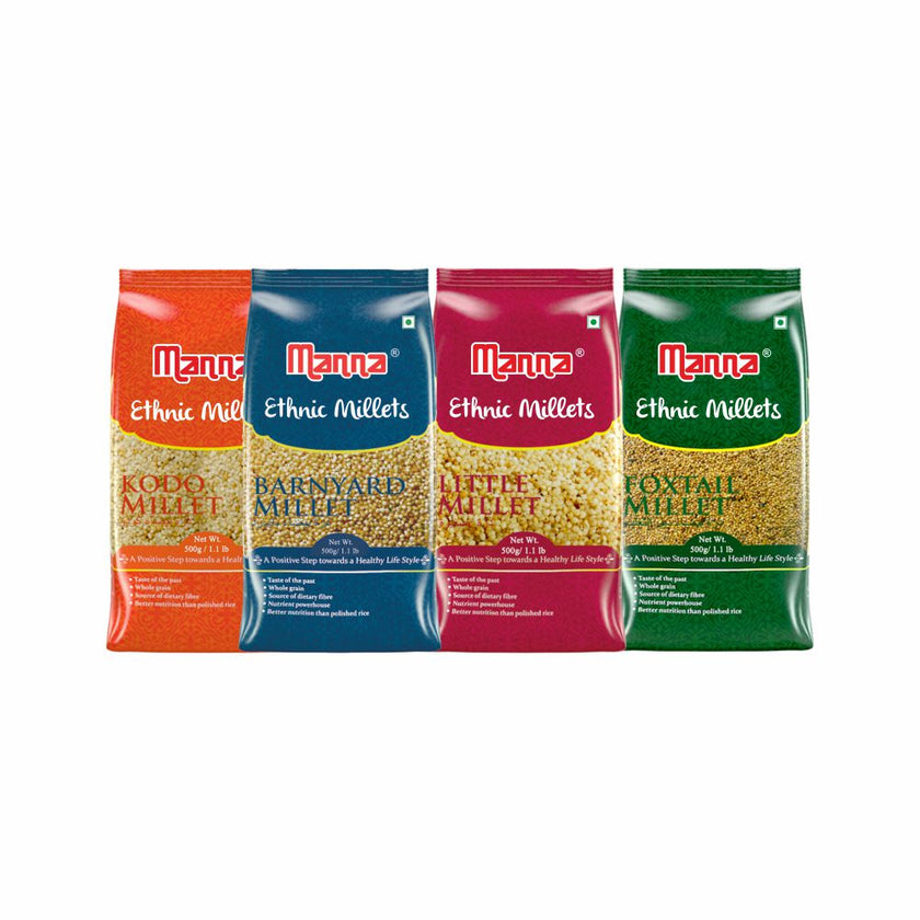 Millets Combo Pack of 4 (2.1Kgs) – Manna Foods