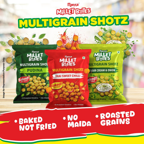Millet Bytes Sour Cream & Onion 175g Pack of 5 and Masala Oats Classic 450g Combo