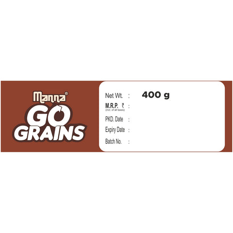 Manna Go Grains 400g - Kids Nutrition Drink - Clinically Proven to 2X Growth, Memory & Immunity, 1.5X stamina with 7 Multigrains Millets. Naturally sweetned with stevia. Chocolate Flavor.