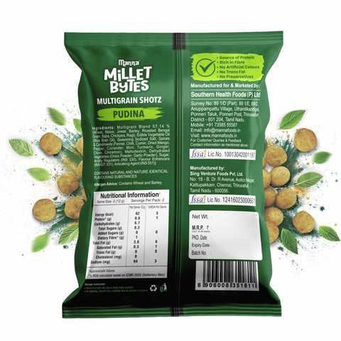 Millet Bytes Pudina 175g Combo Pack of 5