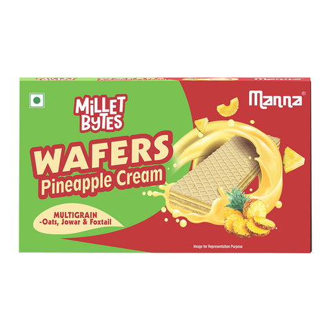 Manna Millet Bytes Multigrain Wafers with Millets |  Treat Waffy of Pineapple | 75g