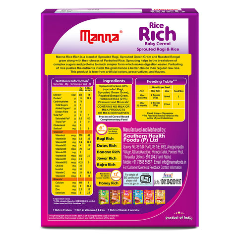 Baby Cereal  Sprouted Ragi and Rice 6 months+ 200g