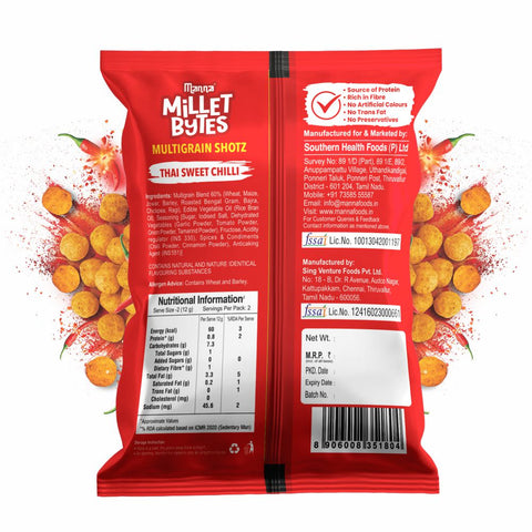 Millet Bytes Thai Sweet Chilli 175g Combo Pack of 5
