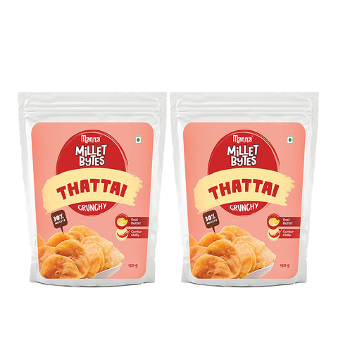 Millet Bytes -  Thattai | Snacks | Pack of 2 | 300grams