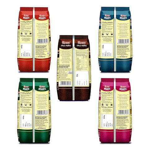 Millets Combo Pack of 5 with Browntop  (2.6Kgs)