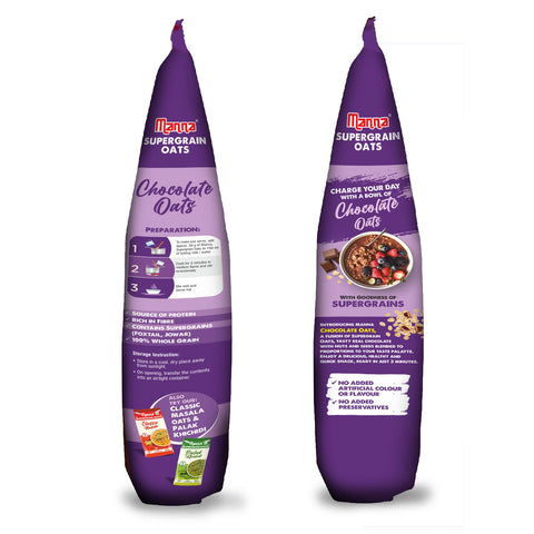 Manna Supergrain Oats Chocolate Flavour | With Foxtail Millet and Jowar | Real Chocolate | No Added Colour, Flavours, Preservatives