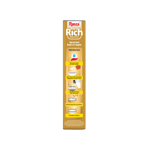 Bajra Rich 200g - Baby Food (6+Months) Sprouted Bajra with Apple Powder - 100% Natural Health Mix(Singapore)