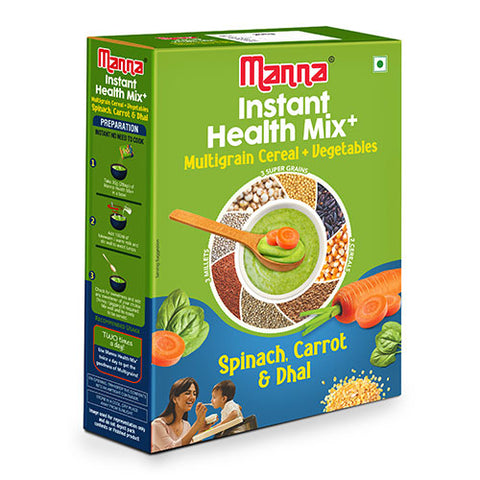 Instant Health Mix-Multigrain Baby Food | Spinach, Carrot, Daal with milk | 200g