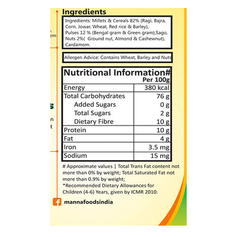 Manna Health Mix - 1.2kg | Multigrain Health Drink |100% Natural Nutrition | Sathu Maavu | Porridge Mix