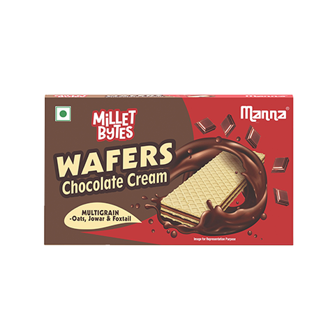 Manna Millet Bytes Multigrain Wafers with Millets | Treat Waffy of Chocolate | 75g