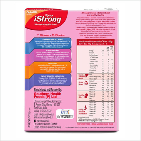 iStrong Women drink -  Clinically Proven to Tackle Anemia in 90 Days - Caramel Flavour 200g