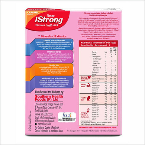 Manna iStrong, Clinically Proven to Tackle Anemia in 90 Days.Caramel 200g(UAE)