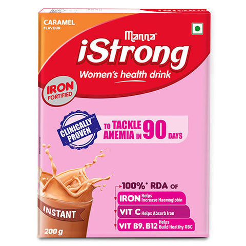 Manna iStrong, Clinically Proven to Tackle Anemia in 90 Days.Caramel 200g(UAE)
