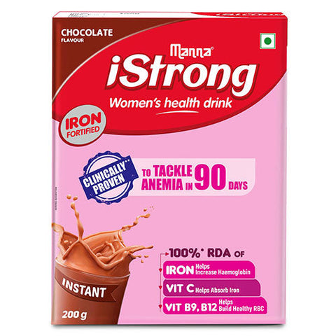 Manna iStrong, Clinically Proven to Tackle Anemia in 90 Days. Chocolate 200g(UAE)